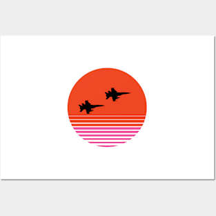 sunset planes Posters and Art